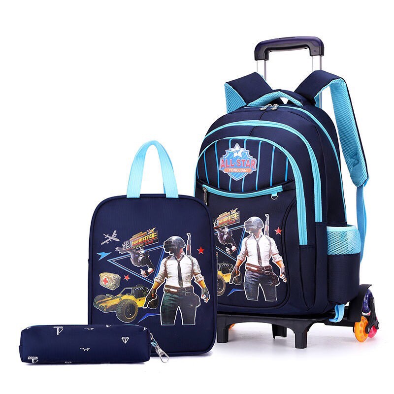 Sét balo kéo bé trai 6 bánh xe