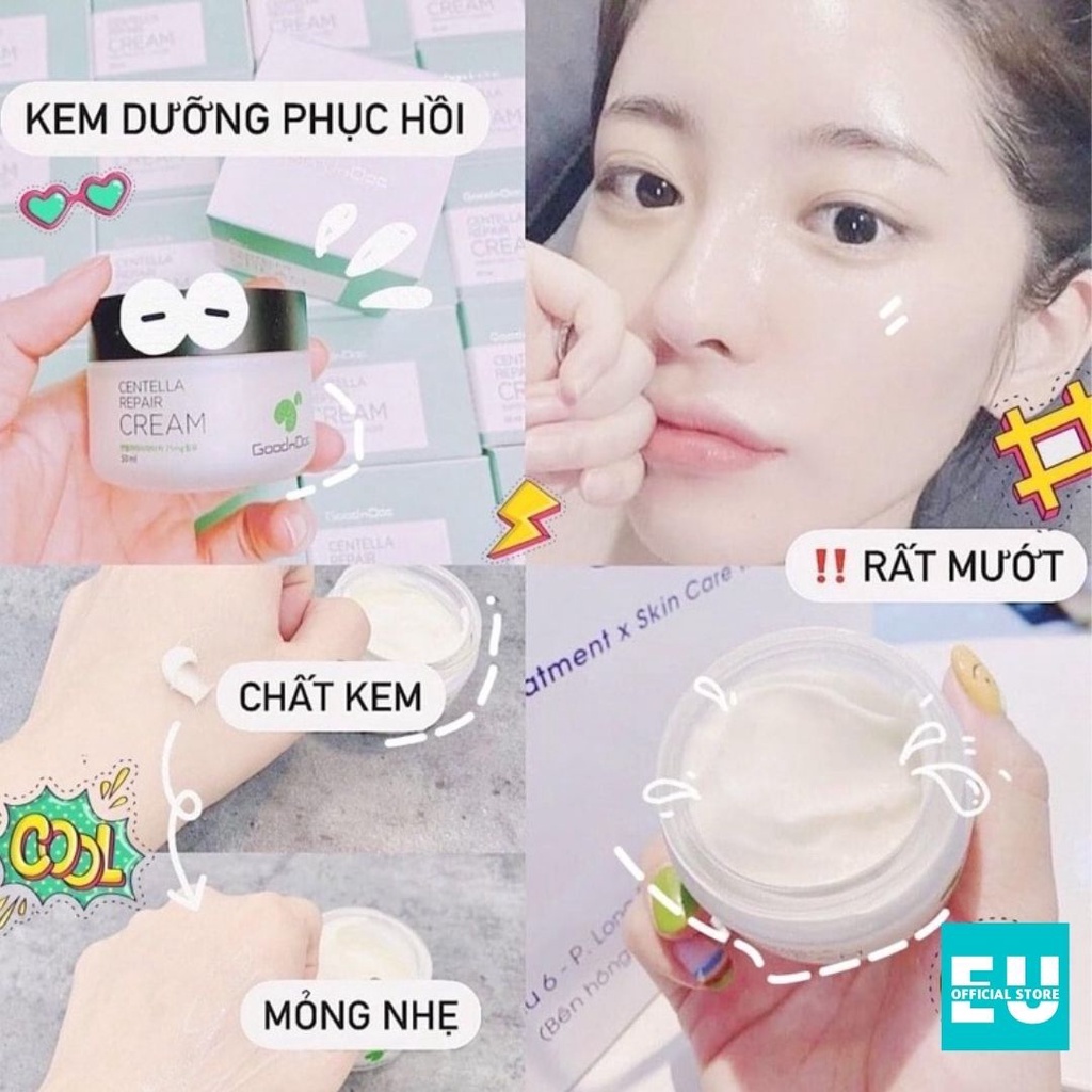 Kem Rau Má Goodndoc Centella Repair Cream Dưỡng Ẩm Phục Hồi Da 50ml