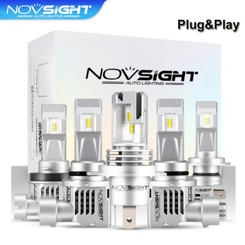 Novsight Set 2 Bóng Đèn Pha LED H4 H7 H11 N30S ZES 12000LM 6000K Cho Xe Hơi