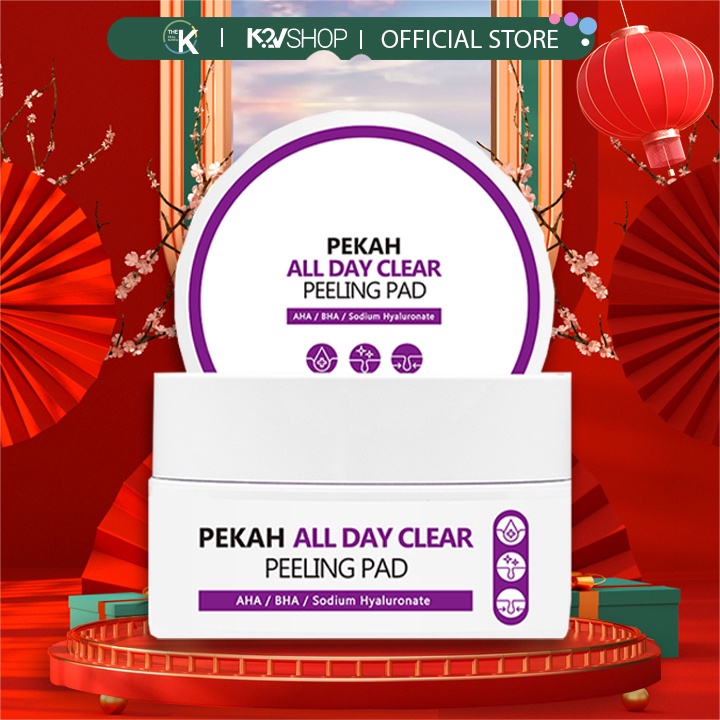 Nước Hoa Hồng Dạng Miếng Tẩy Tế Bào Chết Và Làm Sạch Sâu PEKAH ALL DAY CLEAR PEELING PAD 40 miếng