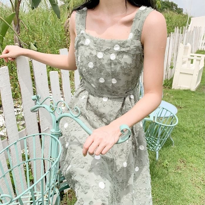 AMOI Đầm Chiffon Hai Dây Phong Cách Cổ Điển Thời Trang Đi Biển Dành Cho Nữ 2022