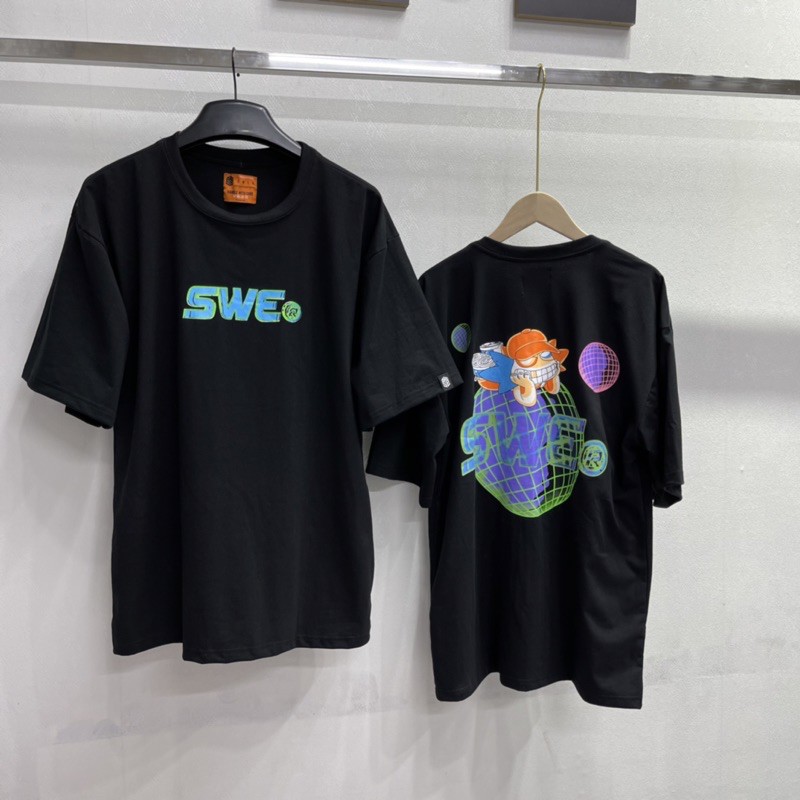 Áo thun unisex swe Quả cầu Nam nữ Full Tag Hãng áo thun tay lỡ nam nữ chất cotton | BigBuy360 - bigbuy360.vn