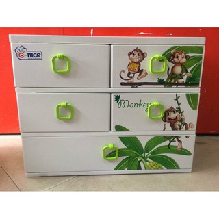 TỦ NHỰA 3 TẦNG 5 NGĂN HỌA TIẾT MINI ĐỂ BÀN