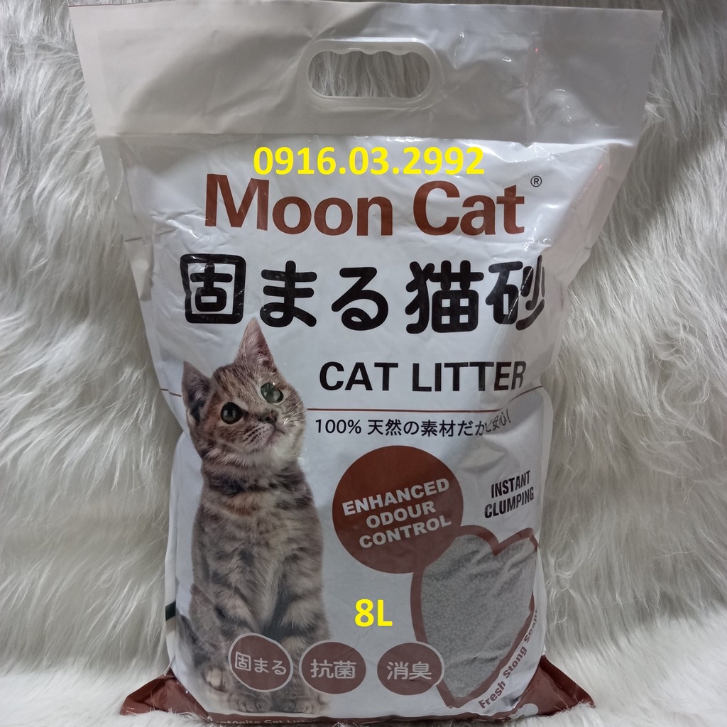 Cát vệ sinh cho mèo cát nhật Moon cat 8L, Cát vệ sinh cho mèo than hoạt tính