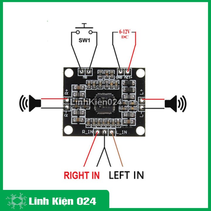 Module Khuếch Đại Âm Thanh Mini PAM8610 2x15W