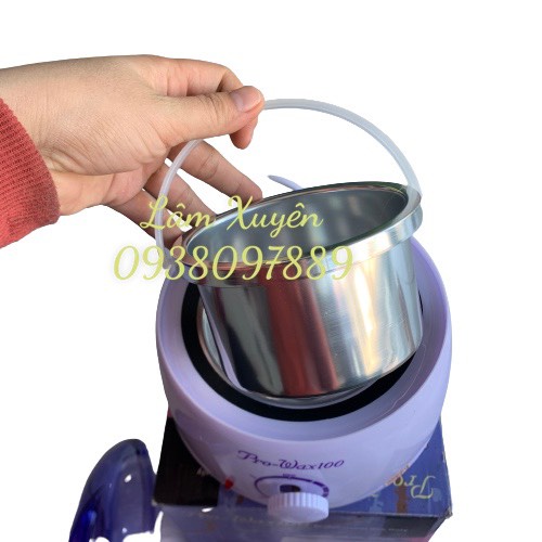 Nồi nấu sáp wax lôngFREE SHIP PRO WAX 100 điều chỉnh nhiệt độ bằng núm xoay, có đèn báo hiệu, chịu nhiệt độ cao