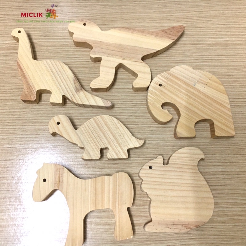 Đồ Chơi Con Thú Mộc Bằng Gỗ Cho Bé - Đồ Chơi An Toàn Cho Bé