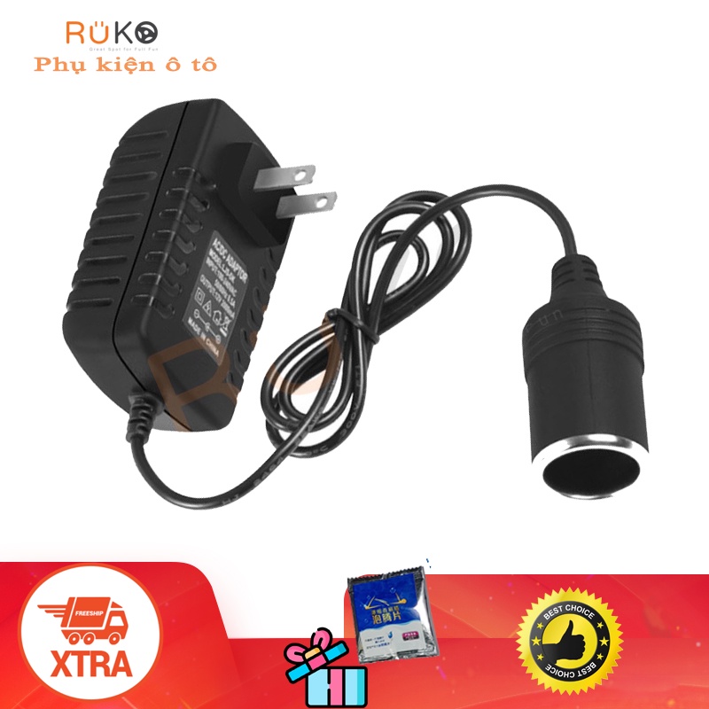 🚗 Adapter, thiết bị chuyển 220v sang 12V chuẩn đầu tẩu sạc ô tô, xe hơi