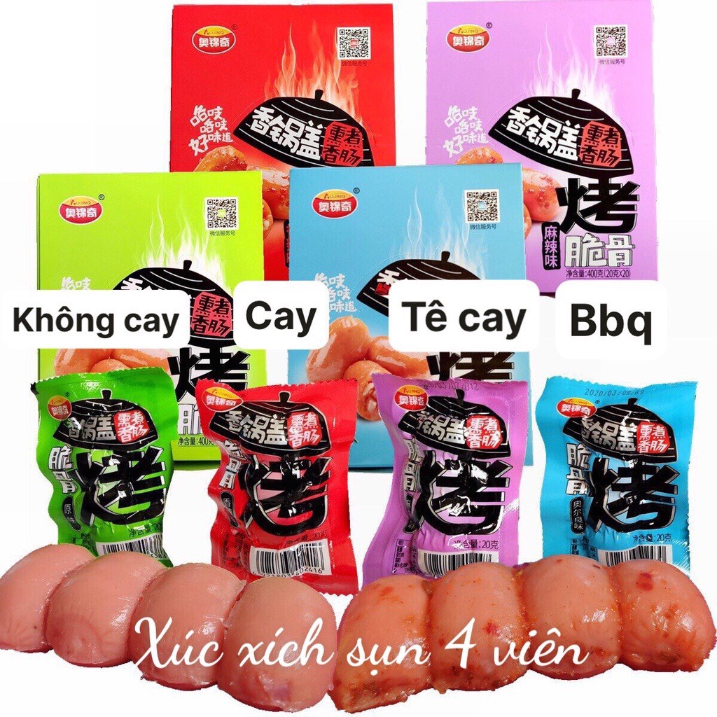 Xúc xích 4 viên  đủ vị gói 22g