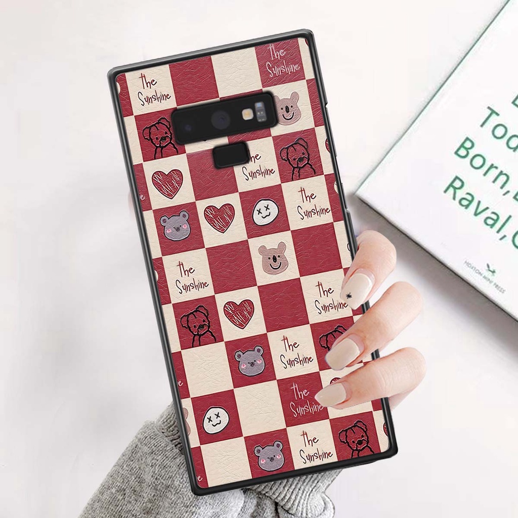 Ốp Samsung Note 9 gấu Bear rick caro vuông thời trang siêu đẹp