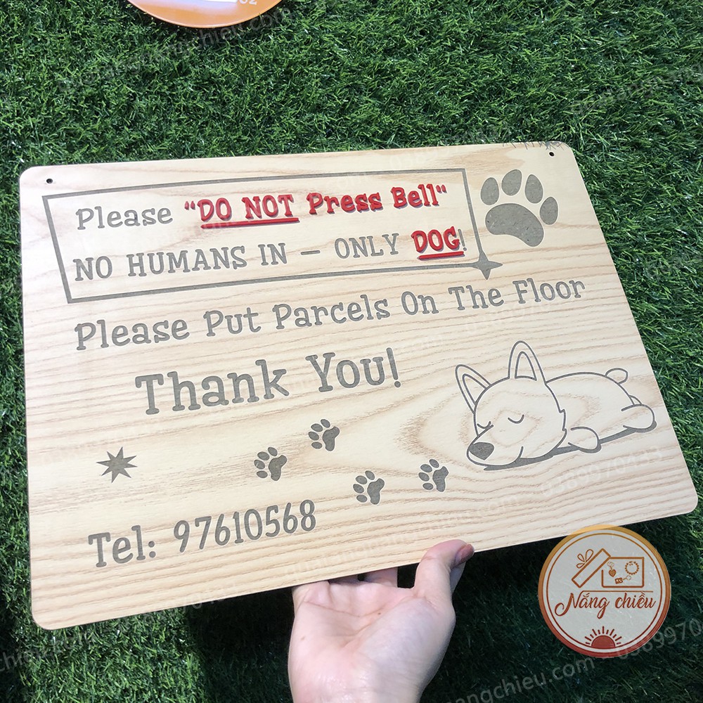 Bảng hiệu gỗ tên shop (thương hiệu) sử dụng trang trí chụp ảnh bán hàng Online
