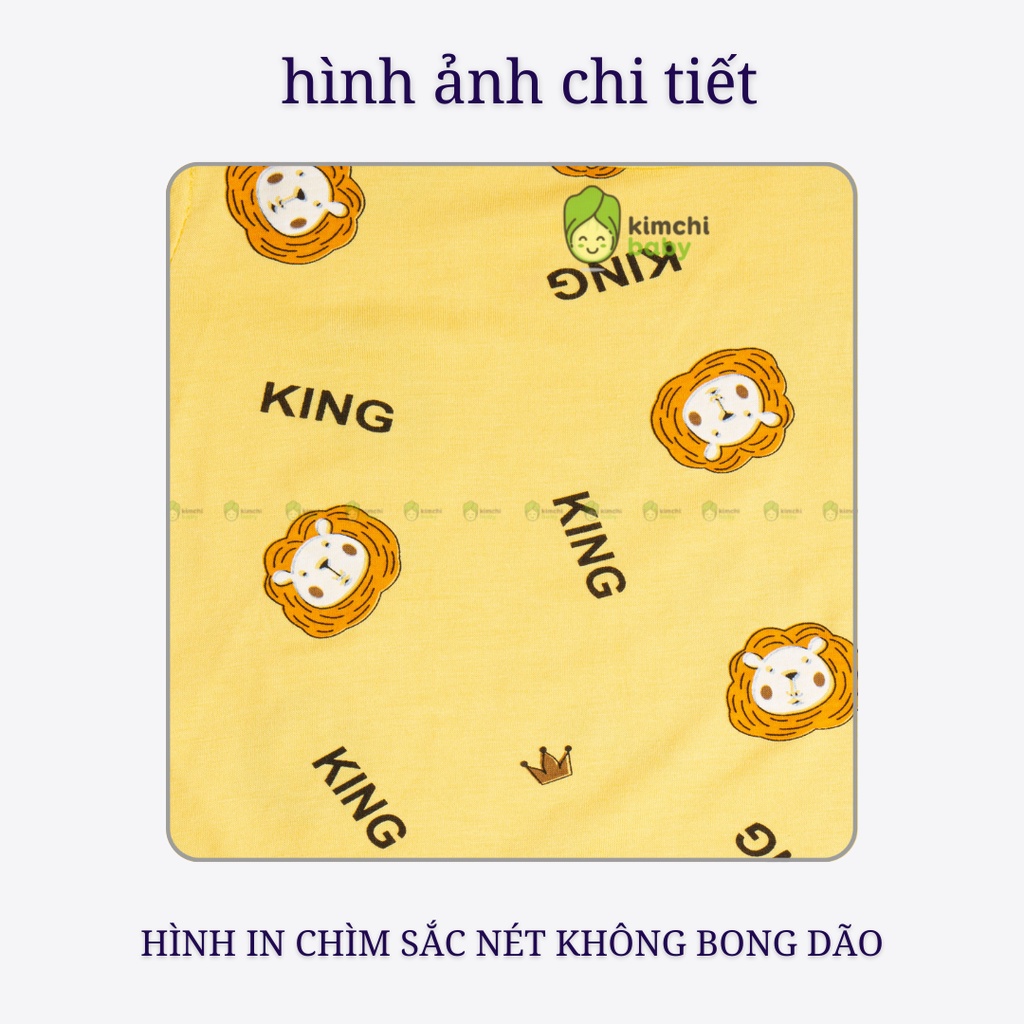 Bộ Cộc Tay Cho Bé Trai, Bé Gái Minky Mom Vải Thun Lạnh Hoạ Tiết Sư Tử Vàng, Bộ Quần Áo Trẻ Em Mặc Nhà MKM2205