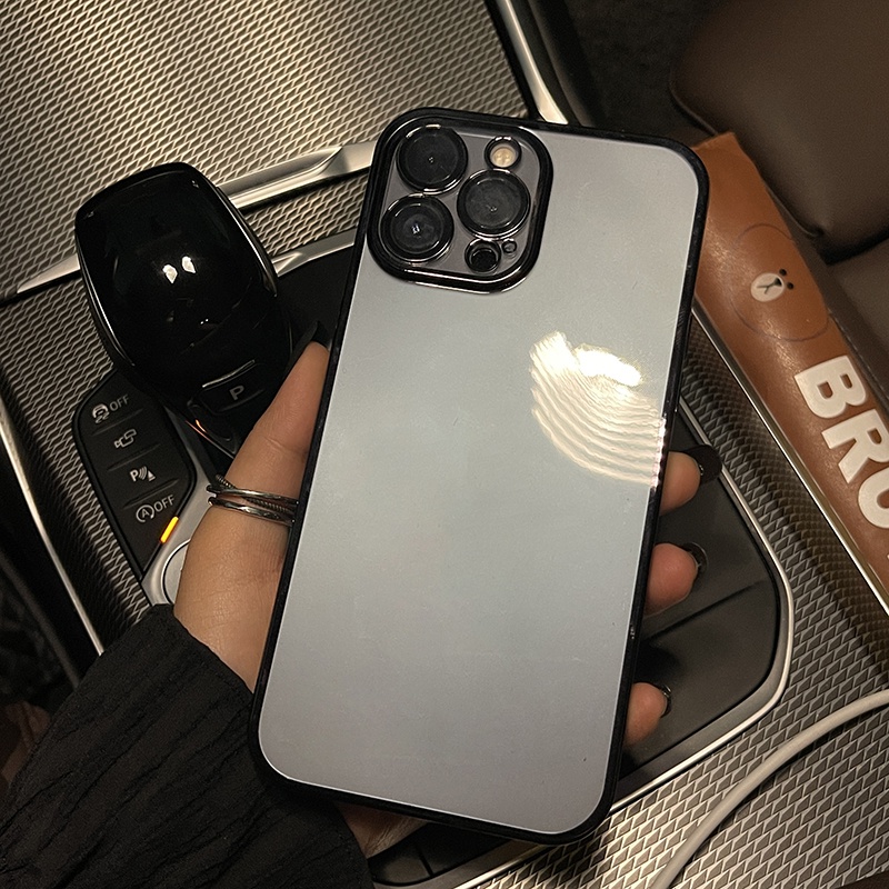 Ốp Điện Thoại Silicon Mềm Trong Suốt Viền Vuông Mạ Viền Sang  tương thích với iPhone 13 11 12 Pro Max X XR Xs Max 7 8 Plus