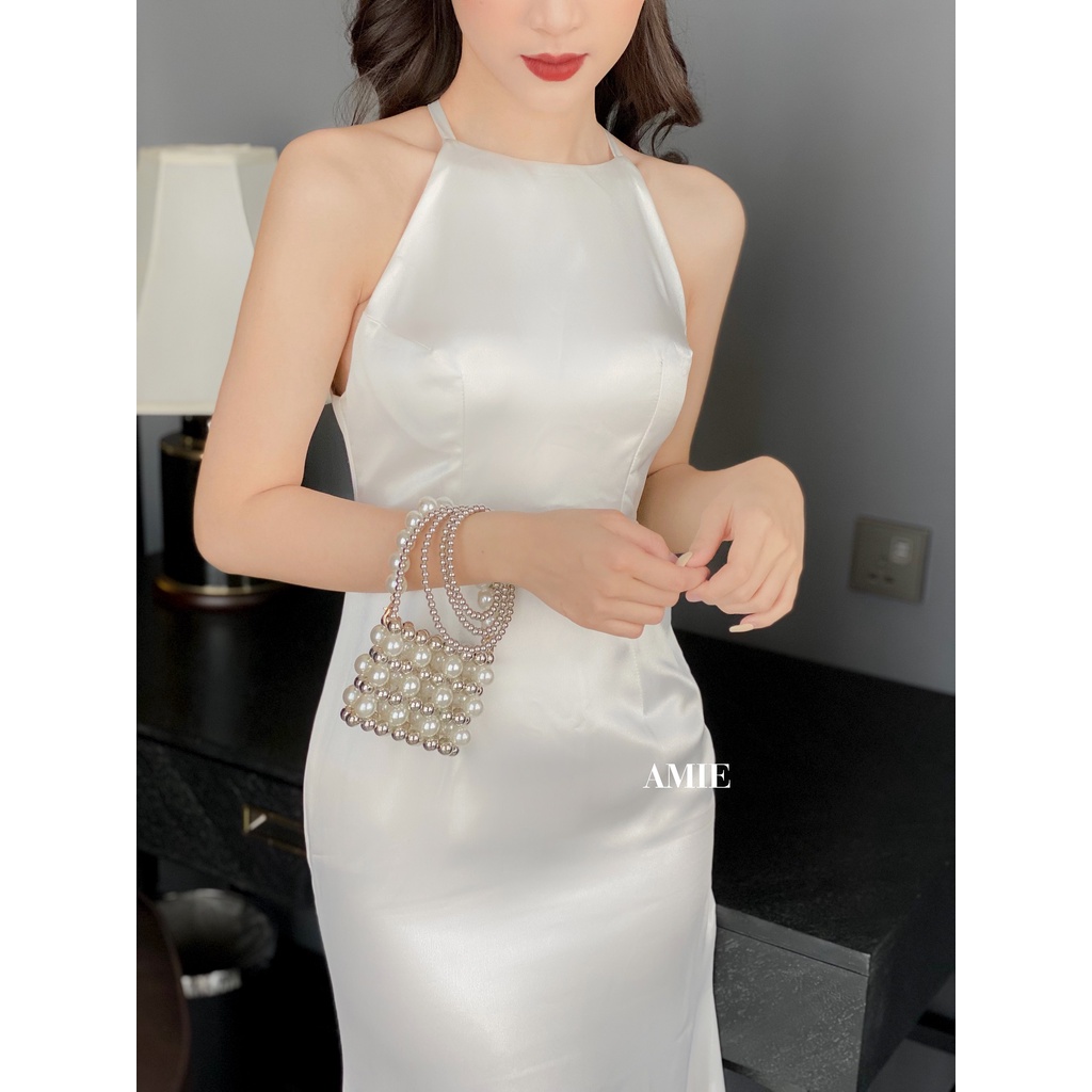 Đầm đuôi cá AMIE thiết kế thanh lịch tỉ mỉ, váy thời trang cao cấp chất phi lụa sang chảnh D10