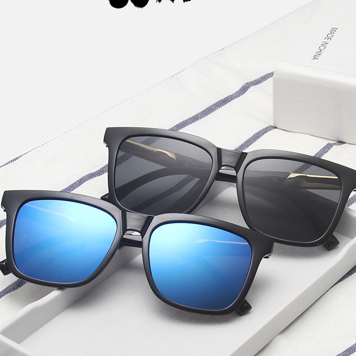 Kính Mát Gọng Vuông Bằng Kim Loại Thời Trang Cho Unisex