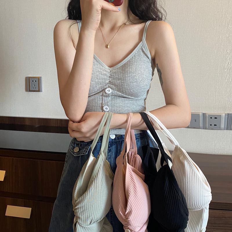 Áo 2 Dây Thun Co Giãn Có Mút Mỏng Nâng Ngực Nhẹ, Dùng Mặc Áo Lót Trong Phối Cùng Áo Vest Hoặc Mặc Đi Biển | BigBuy360 - bigbuy360.vn