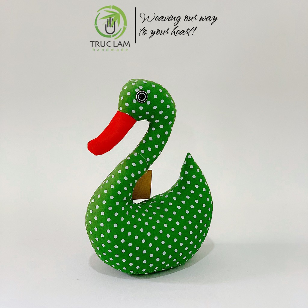 Đồ Chơi Cho Bé Thú Nhồi Bông Hình Con Thiên Nga Vải Hoa Bông Gòn Bông Sạch – Trúc Lâm Handmade
