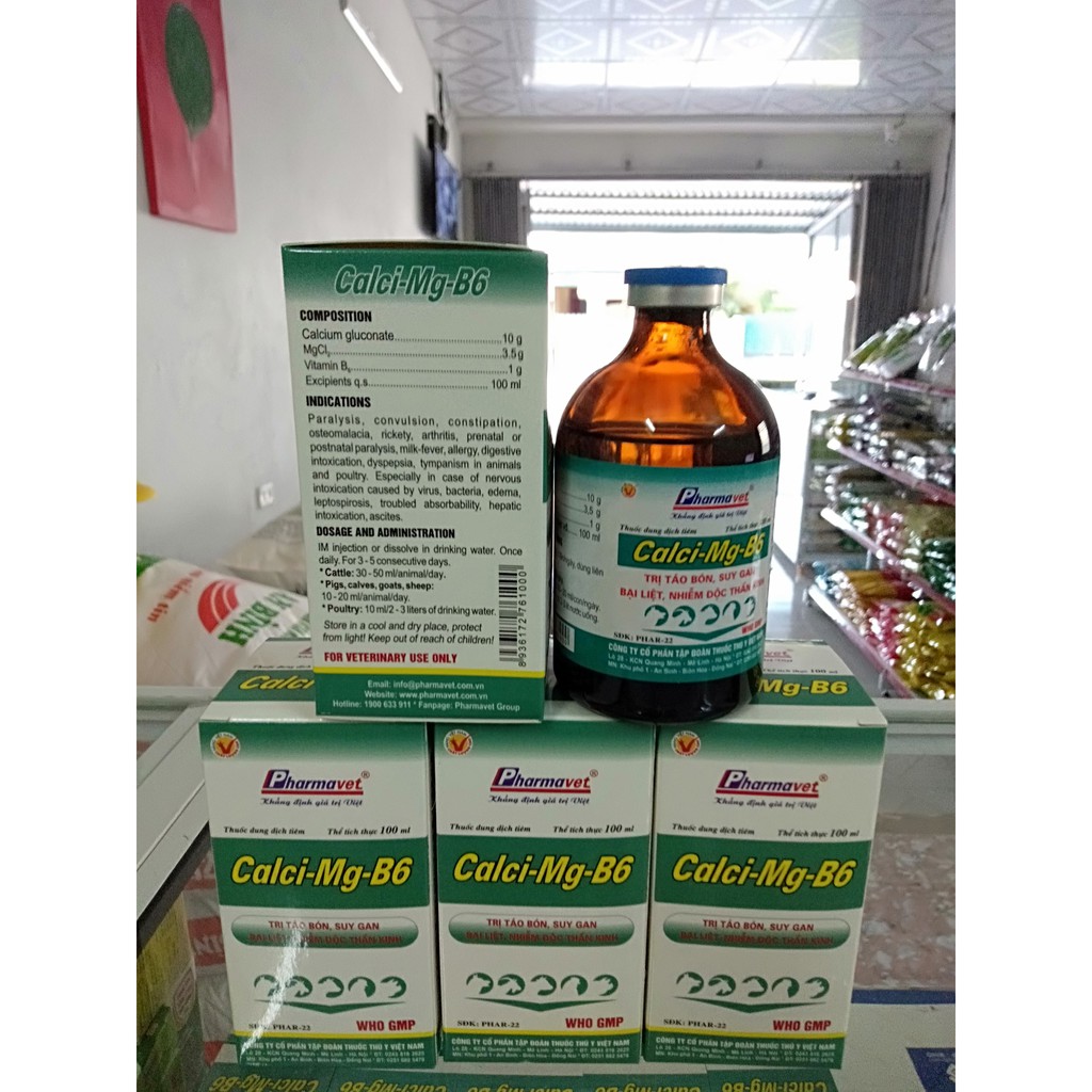 Canxi Mg B6,Calxi- B.ại l.iệt, c.òi x.ương,...th.uốc th.ú y, Lọ 100ml