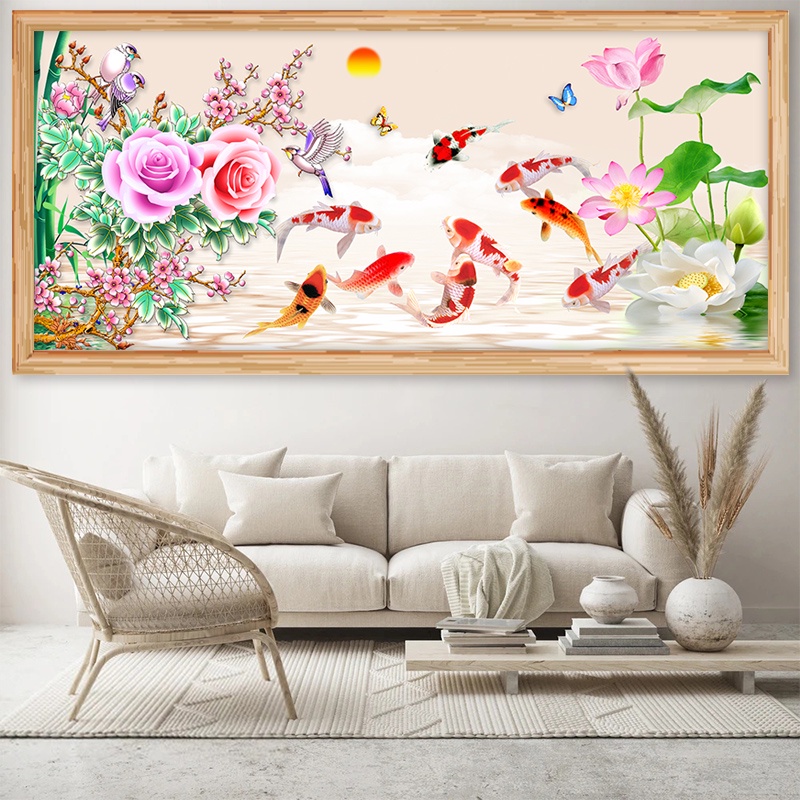 Bộ Tranh Vẽ Cá Vàng Lớn 5D Tự Làm Thủ Công