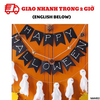 Dây cờ trang trí Halloween màu đen bbhl02