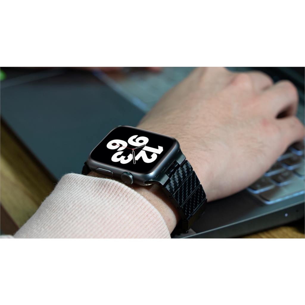 Dây Đeo Bằng Sợi Carbon Siêu Nhẹ Chống Thấm Nước Cho Đồng Hồ Apple Watch Series 7 45mm 44mm 41mm 38mm Series 7 6 SE 5 43