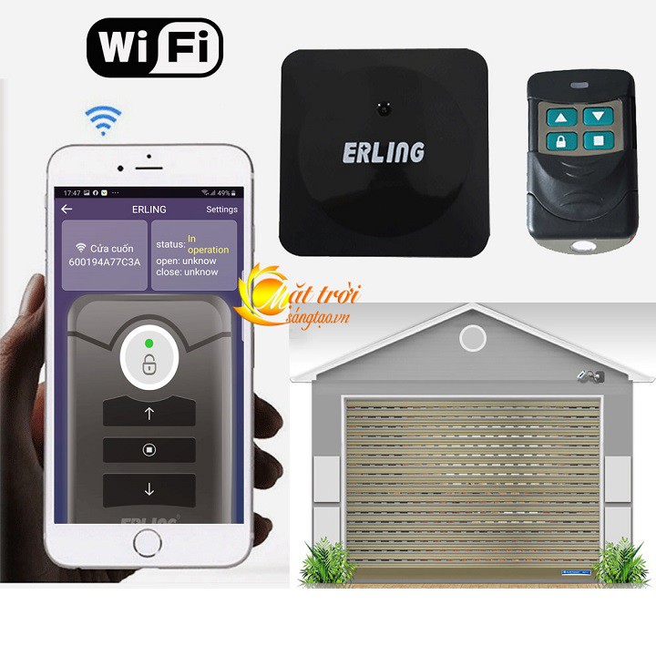 Bộ điều khiển cửa cuốn bằng điện thoại smartphone Wifi ERLING 