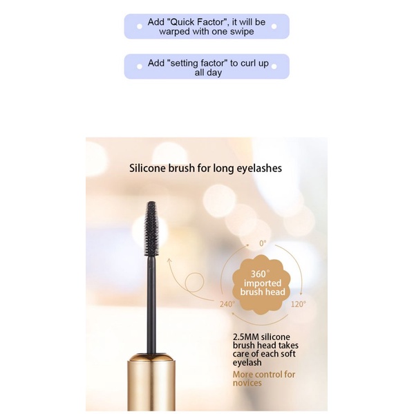 Mascara làm cong và dày mi chống thấm nước và mồ hôi không dễ lem
 | BigBuy360 - bigbuy360.vn