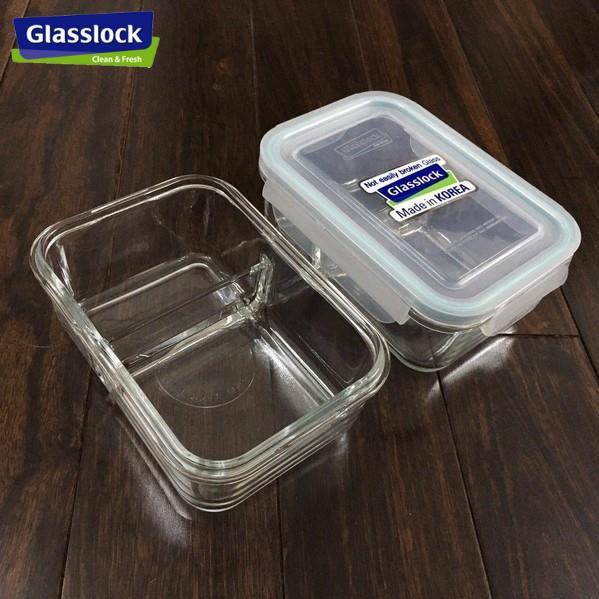 Set 2 hộp cơm đựng cơm 715ml, hộp chia ngăn 670ml kèm túi giữ nhiệt GLASSLOCK