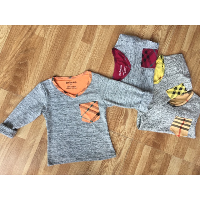 Áo len cho bé Vải len coton xuất dư chất 4 chiều mềm đẹp Ri7 từ 8-20kg 4 màu y ảnh Sỉ lố 28 cái giá 1x sll ib