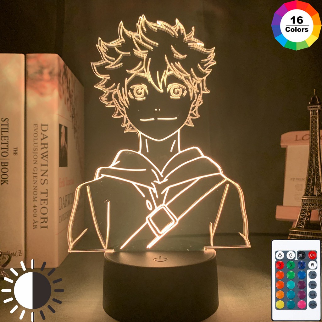 Đèn ngủ 3d anime đẻ bàn bộ sưu tập đèn Led Haikyuu Shoyo Hinata Trang trí phòng ngủ Manga