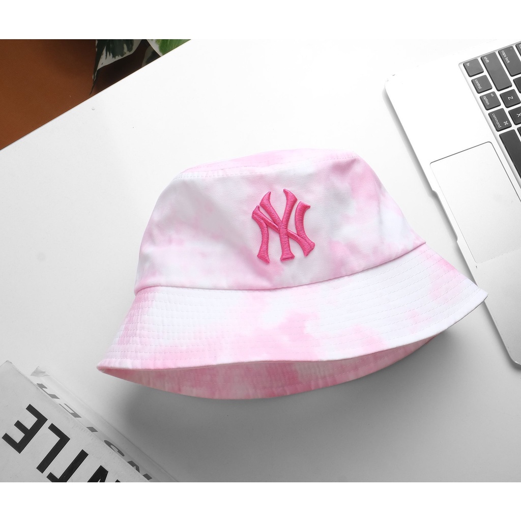 nón/ mũ NY bucket, LA bucket trắng pha hồng
