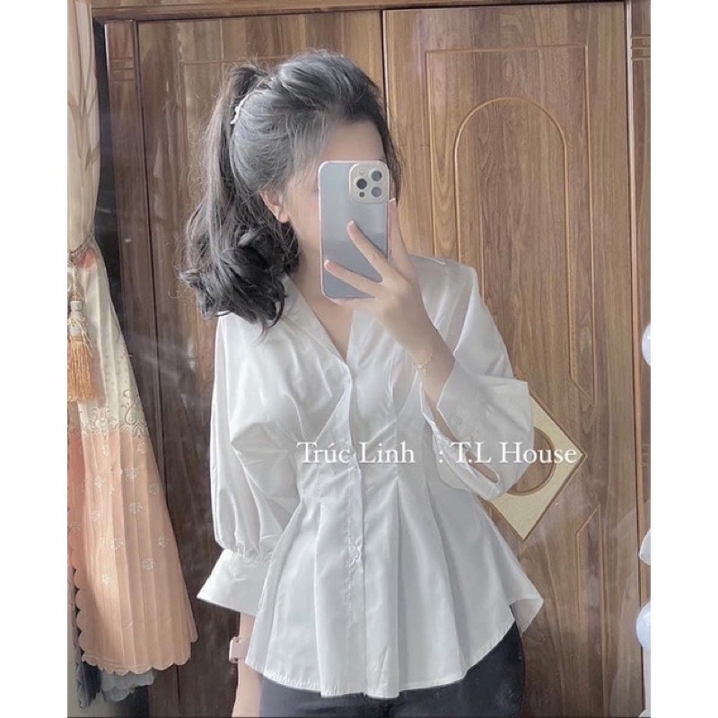 ÁO SƠ MI NHÚN EO XOÈ XINH SMCL33