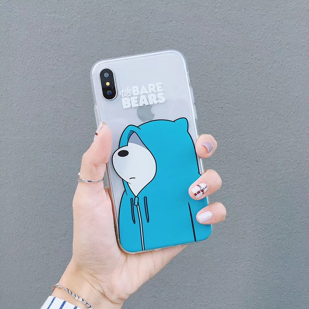 Ốp điện thoại trong suốt in hình gấu dành cho iPhone11 Xsmax 7Plus 6sp XR SE 2020 8PLUS Case | BigBuy360 - bigbuy360.vn