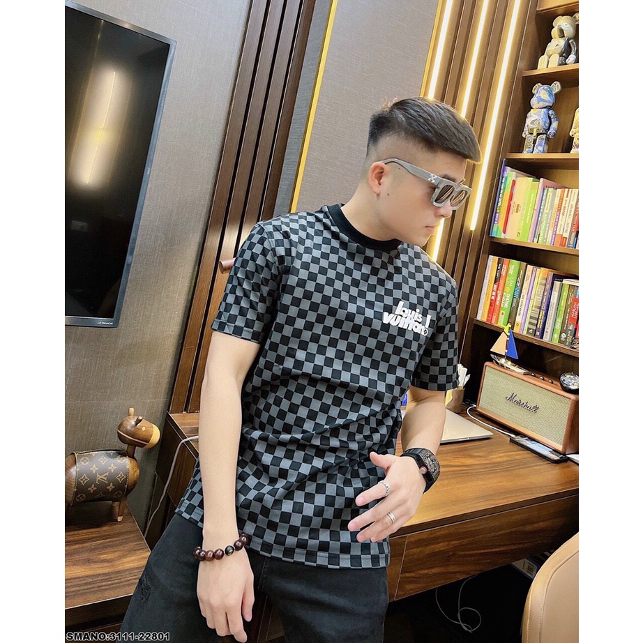 Áo phông nam in Louisvuitton ,áo thun có đủ sz 45-85kg, áo thun nam chất vải thoáng mát chất co giãn nhẹ - AP39