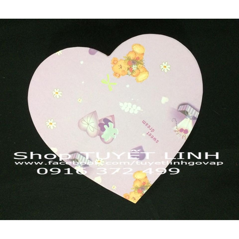 Hộp quà hình tim dk 25cm giấy in hình cute: 55k / hộp | BigBuy360 - bigbuy360.vn