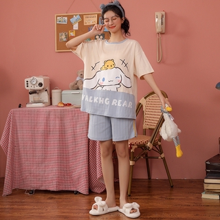 Bộ Đồ Ngủ In Hình Dễ Thương Phong Cách Hàn Quốc Thời Trang Mùa Hè