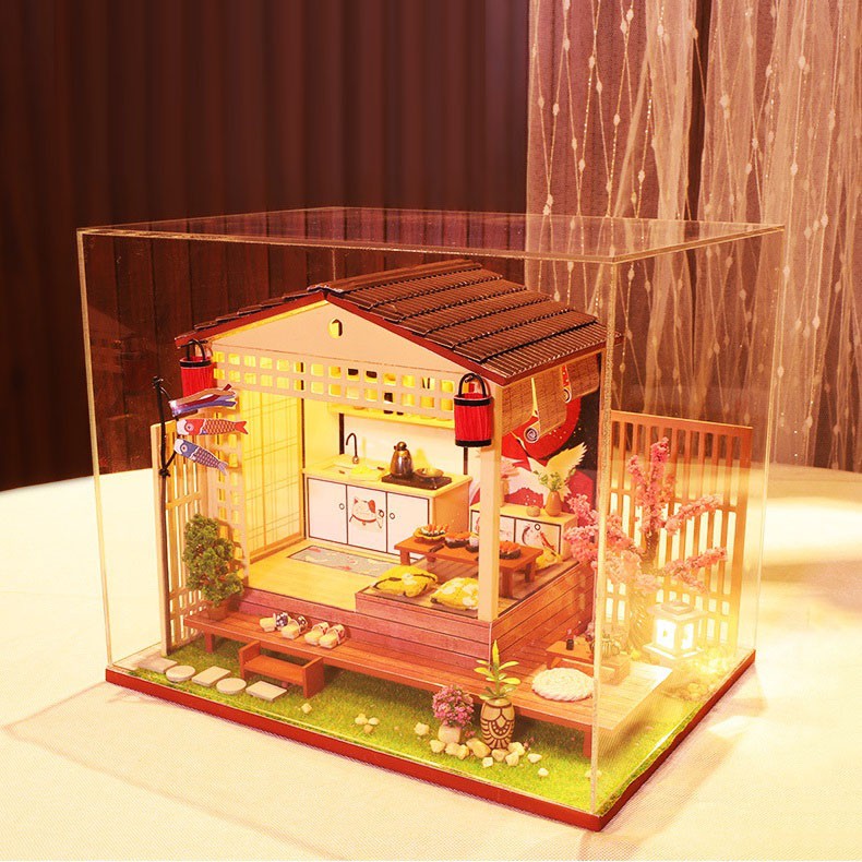 Mô hình nhà DIY Doll House Great House Nhật Bản Kèm Mica Chống bụi, Bộ dụng cụ và Keo dán