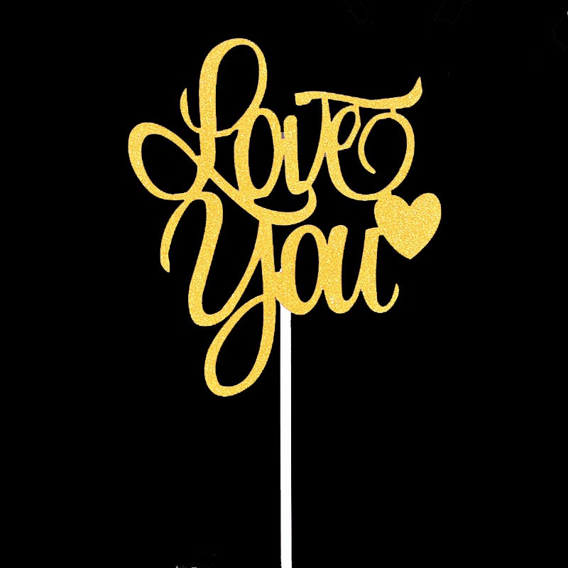 Sticker/Topping Cắm Chữ Happybirthday Loveyou - Phụ Kiện Trang Trí