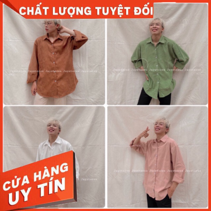 Áo Sơmi Nhung Kupi form rộng/Nam Nữ Unisex ❤️TRẮNG/ĐEN/HỒNG/XANH ❤️ FREESHIP 50k - Hàng nhập khẩu
