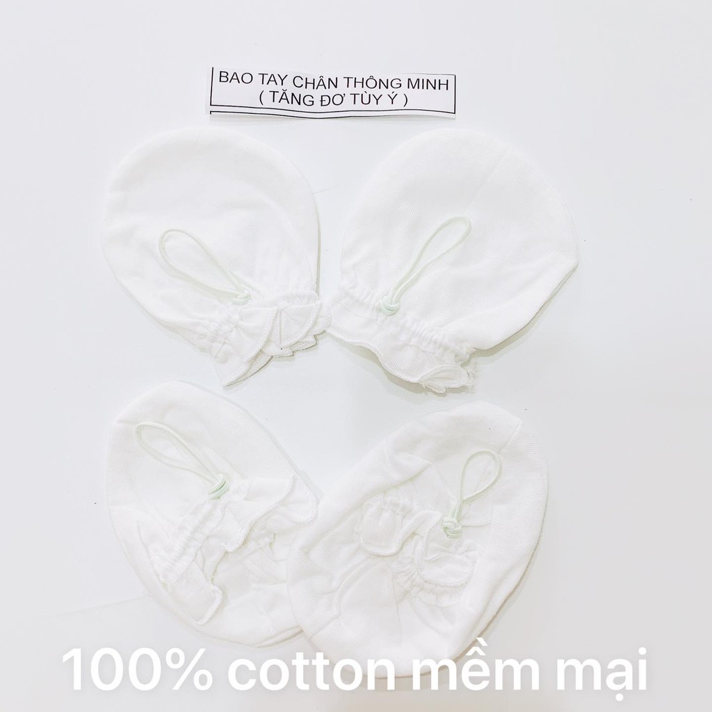 [CHÍNH HÃNG 100% COTTON]Bao Tay Bao Chân Tăng Đơ Thông Minh Jou , Bao Tay Bao Chân Sơ Sinh Chun Mềm