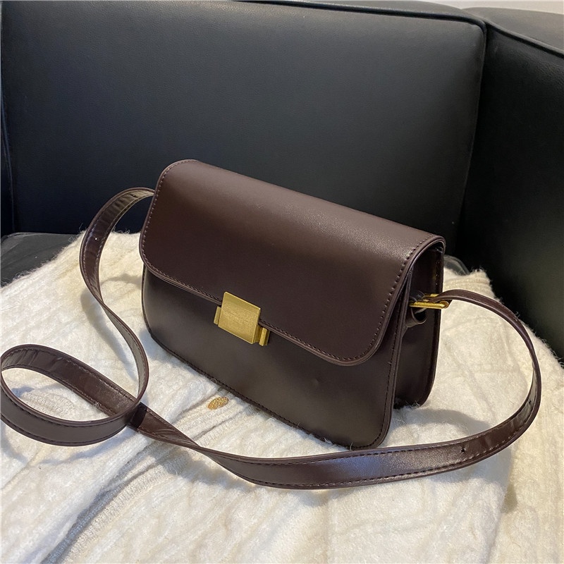 Túi đeo vai IELGY cỡ vuông nhỏ màu trơn phong cách phương tây thời trang cho nữ