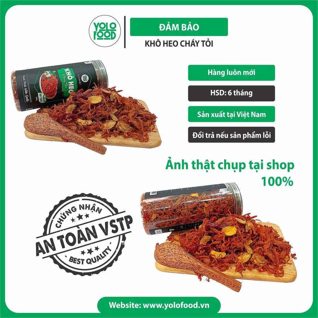 Khô heo cháy tỏi 300g YOLOFOOD đồ ăn vặt, khô heo loại 1, thơm ngon, chất lượng, đồ khô ăn vặt đóng hộp atvstp