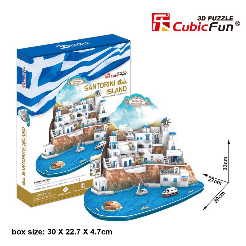 [Mã LIFETOYS1 giảm 30K đơn 99K] Mô Hình Xếp Hình 3D CubicFun - Santorini Island (Hy Lap) - MC195h