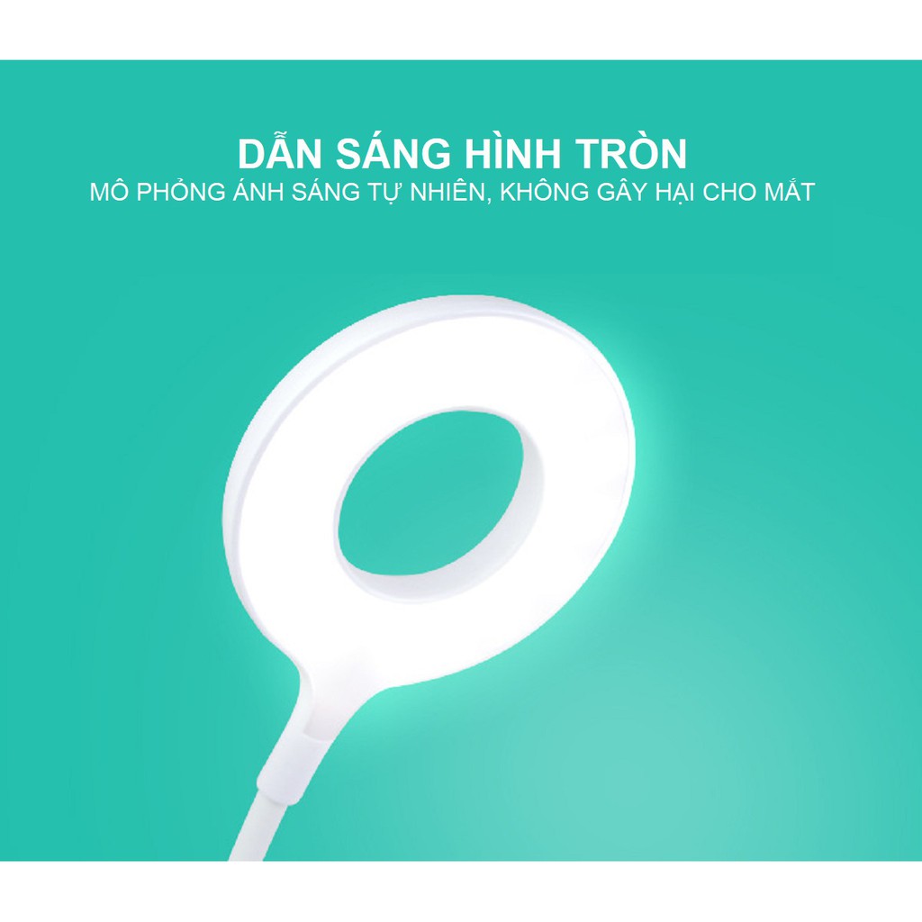 Đèn Bàn Học Đọc Sách LED Chống Cận 03 Chế Độ Ánh Sáng Vàng Bảo Vệ Mắt Có Hộp Bút Và Giá Để Điện Thoại - HV Store 277