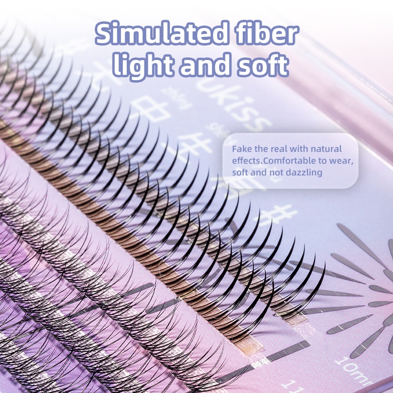 Set 120/ 200 cụm lông mi giả UKISS 9mm 10mm 11mm tự trang điểm chuyên nghiệp