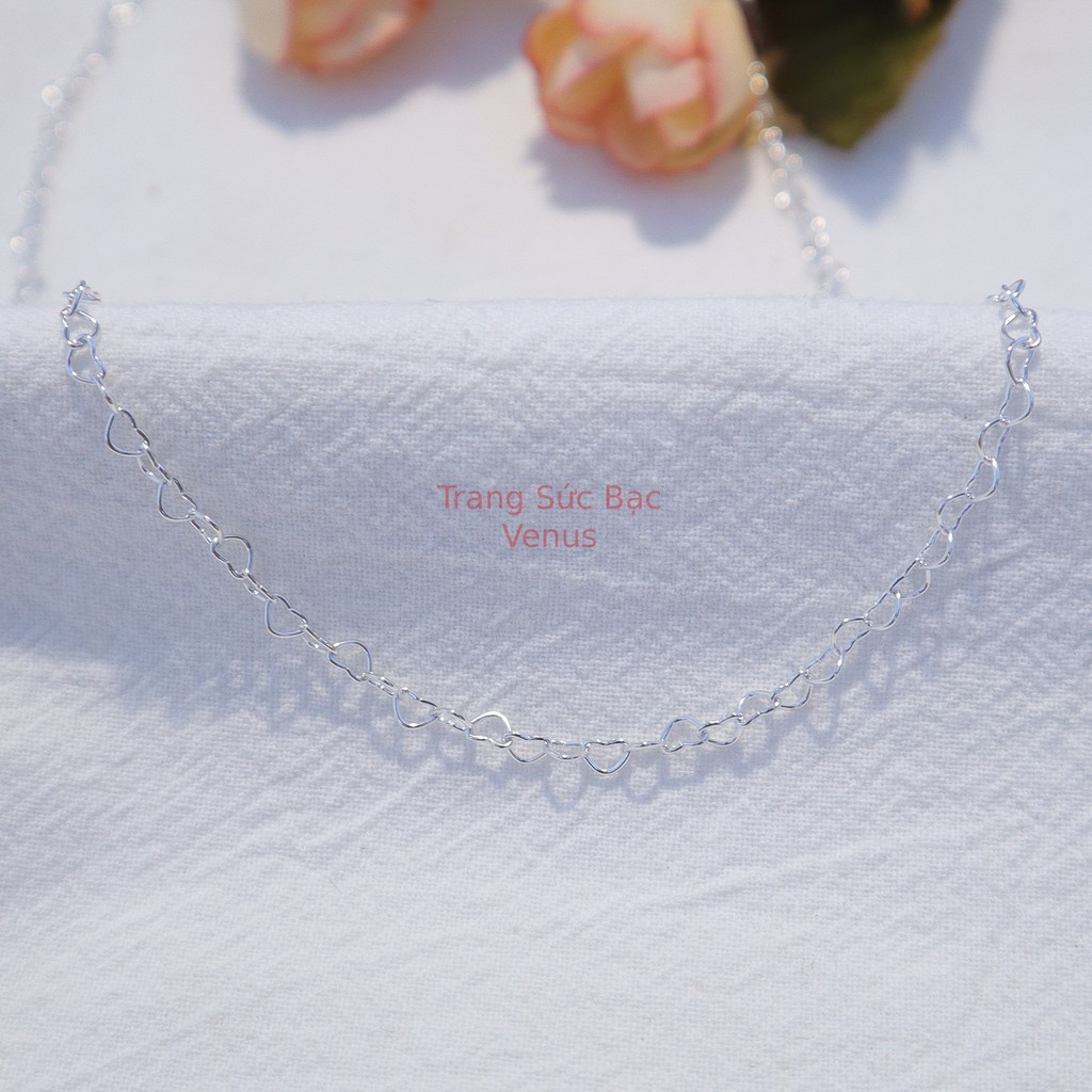 Dây chuyền cổ kết mắt trái tim bằng bạc 925- Trang Sức Bạc Venus