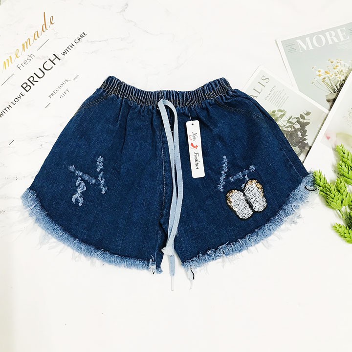 Quần sọt jean bé gái FreeSize từ 15-17kg - QG43