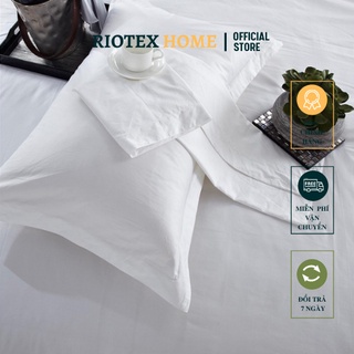 Vỏ Gối Trắng Sọc - Trắng Trơn Cotton T300 Cho Khách Sạn RIOTEX HOME