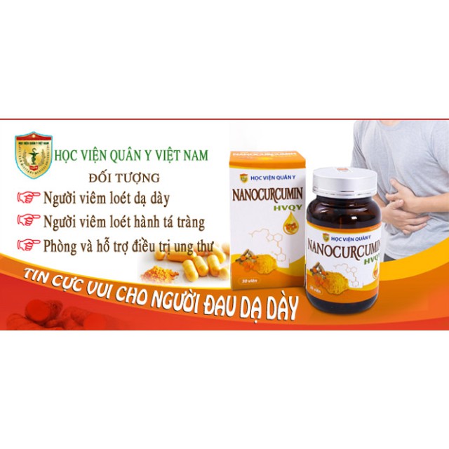 Nanocurcumin Học viện quân y Tinh nghệ curcumin HVQY Lọ 30 viên