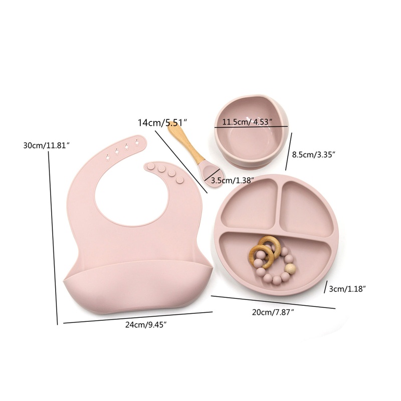 Set 5 Bát Ăn Silicone Chia Ngăn Tiện Dụng Cho Bé